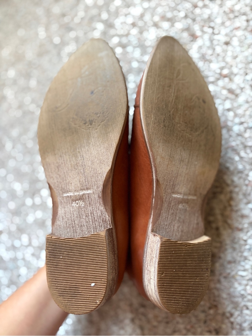 Free People Royale Flat Cutout leather bootie cognac brown women size 40.5 9-9.5 - Picture 6 of 6